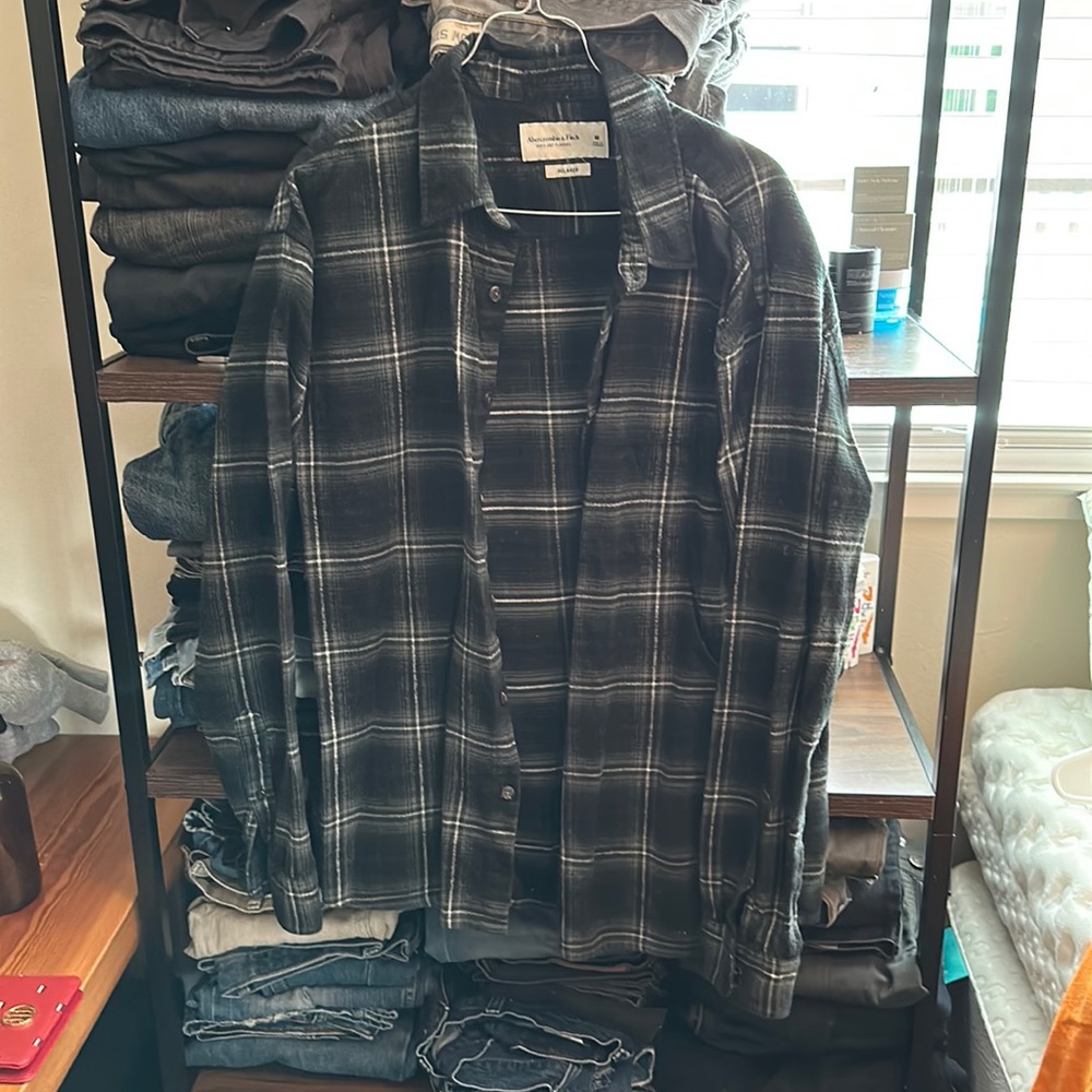 ABERCROMBIE & FITCH FLANNEL SIZE M (MEDIUM) RELAXED